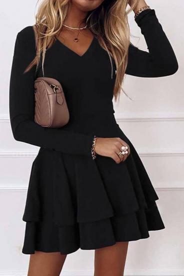 Elegantna mini haljina s volanima Kyliana, crna
