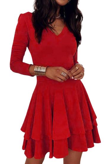 Elegantna mini haljina s volanima Kyliana, crvena