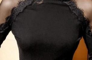 Elegantna majica s visokim ovratnikom i dugim rukavima Begonya, crne boje