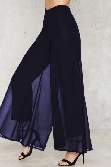 Elegantne Veronna duge hlače, tamnoplave