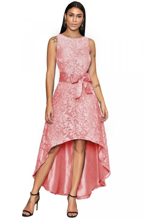 Elegantna haljina bez rukava s prekrasnom čipkom Suzan, roza