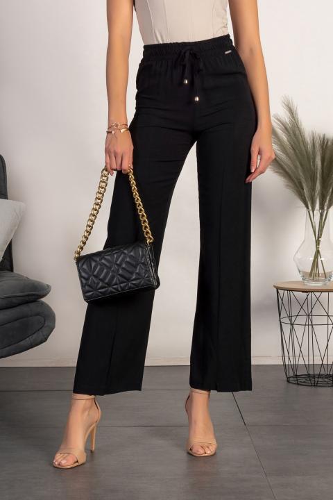 Elegantne hlače s ravnog kroja Amarga, crne