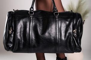 Moderna torba od prirodne kože Ava, crna