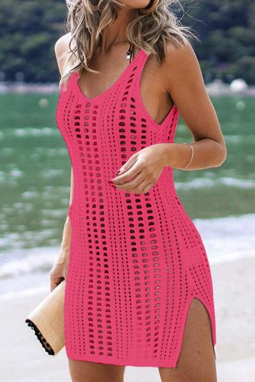 Moderna pletena haljina za plažu Babetta, fuksija