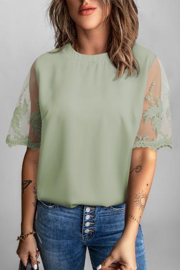 Ženska majica prozirnih rukava Jurana, zelena