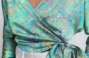 Elegantna bluza s uzorkom Roveretta, svijetloplava