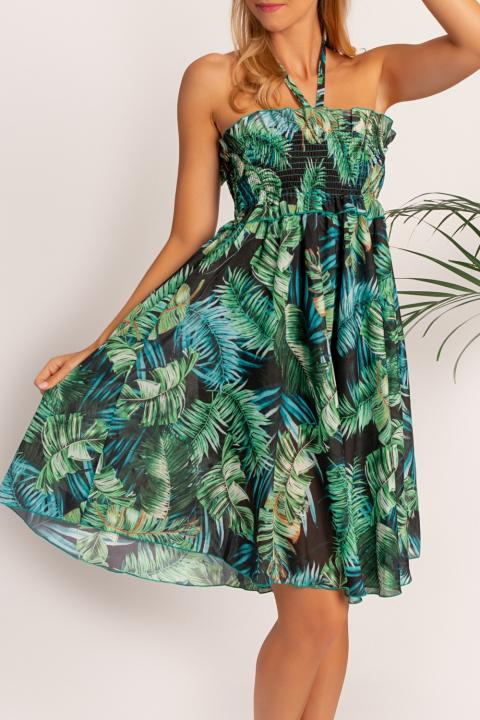 Elegantna mini haljina sa uzorkom Crissola, zelena