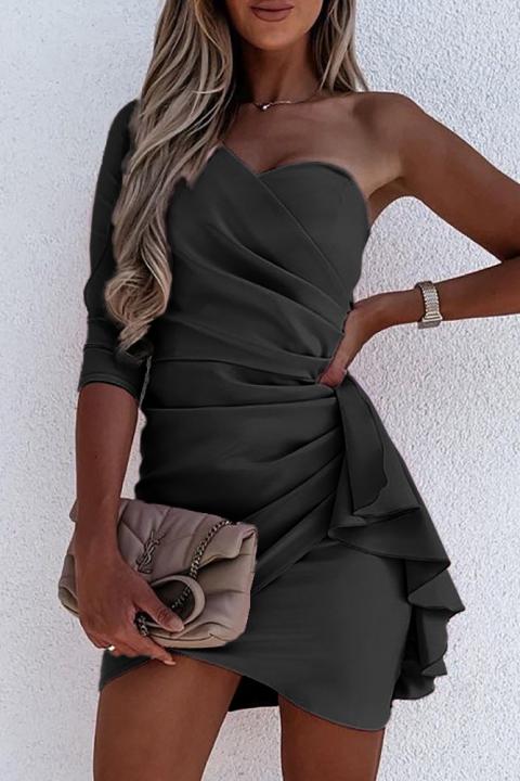 Elegantna mini haljina s volanima Ricaletta, crna