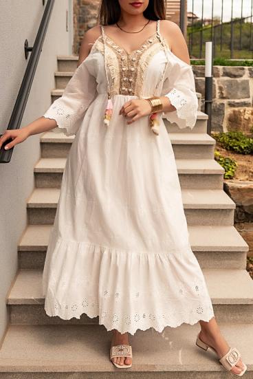 Maxi ljetna haljina s ukrasnim detaljima  Fioranna, bijela