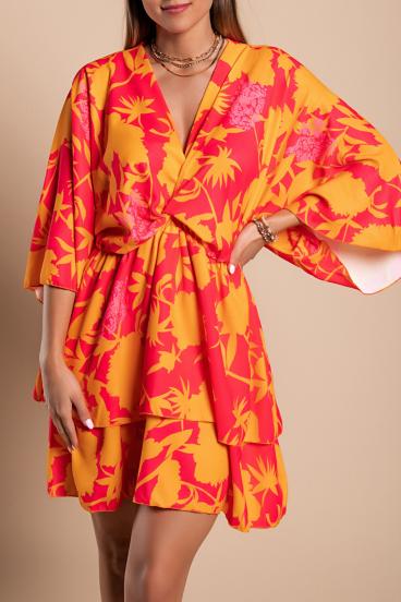 Elegantna mini haljina s uzorkom Amasena, narančasta