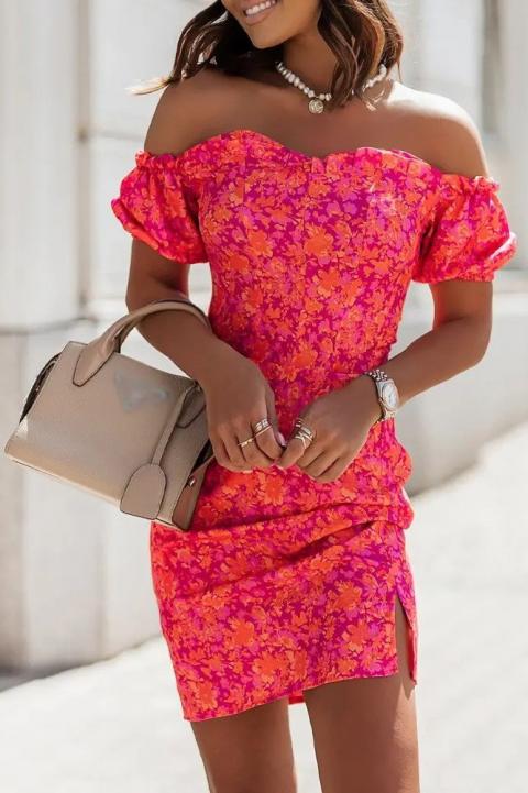 Elegantna mini haljina s uzorkom Corvetta, narančasta