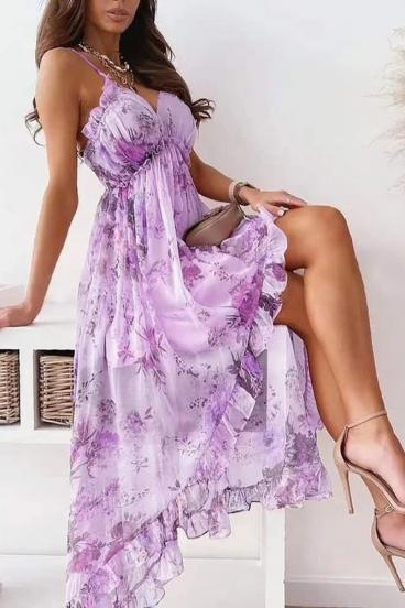 Elegantna maxi haljina s uzorkom Noalla, ljubičasta
