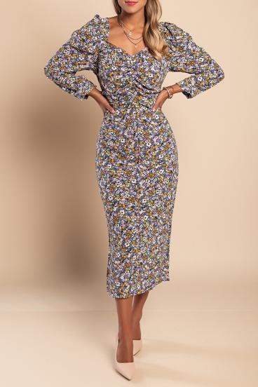 Elegantna midi haljina s cvjetnim uzorkom Ferra, lila