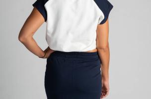 Komplet kratke majice i suknje s printom Peruggina, bijelo-plava