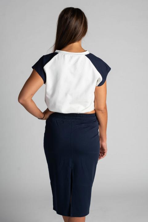 Komplet kratke majice i suknje s printom Peruggina, bijelo-plava