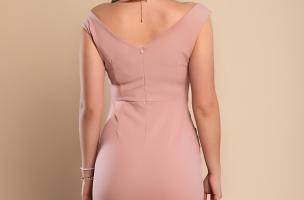 Elegantna mini haljina bez rukava s preklopljenim detaljima Montreal, starinska ružičasta