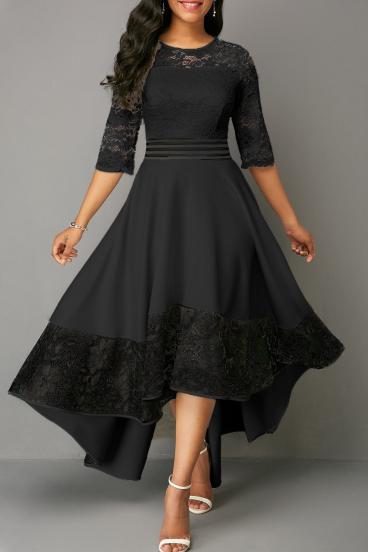 Elegantna haljina s čipkom Bianca, crna