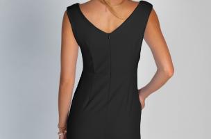 Elegantna mini haljina bez rukava s preklopljenim detaljima Montreal, crna
