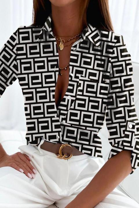 Elegantna bluza s uzorkom Lavlenta, bijela