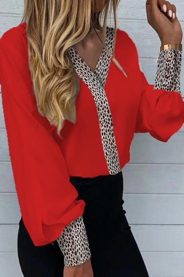 Elegantna bluza s leopard uzorkom Polina, crvena