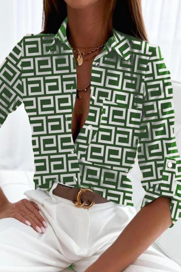 Elegantna bluza s uzorkom Lavlenta, zelena