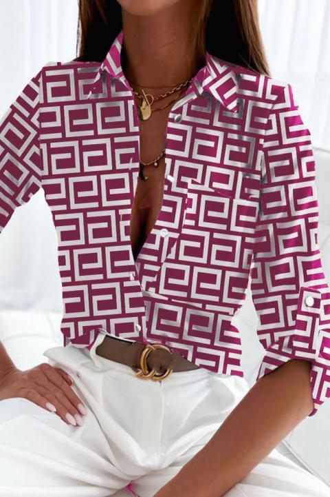 Elegantna bluza s uzorkom Lavlenta, fuksija