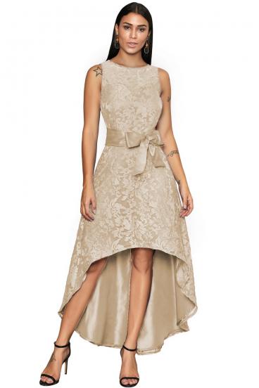 Elegantna mini haljina bez rukava sa prekrasnom čipkom Suzan, krem