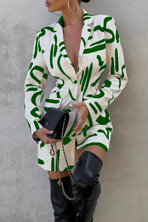 Elegantna mini haljina s uzorkom, zelena