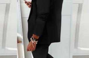 Elegantno odijelo Estrena, crno 