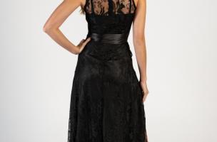 Elegantna mini haljina bez rukava s prekrasnom čipkom Suzan, crna