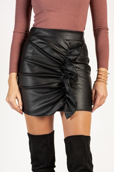 Uska mini suknja od umjetne kože Camarita, crna