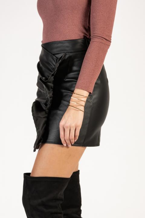 Uska mini suknja od umjetne kože Camarita, crna