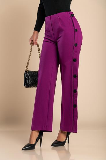 Elegantne hlače s gumbima, boja fuksije