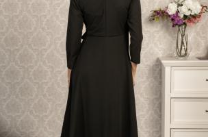 Elegantna haljina na preklop i 3/4 rukavima Imogena, crna