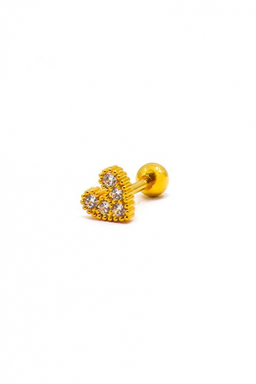 Elegantna mini naušnica u obliku srca, zlatne boje