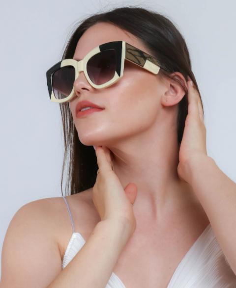 Moderne sunčane naočale u dvobojnoj kombinaciji, crno-bijele