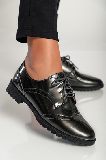 Elegantne niske cipele s vezicama, G5016, sive