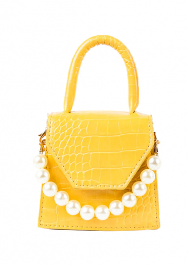 Mala torbica s ukrasnim perlama, ART814, žuta