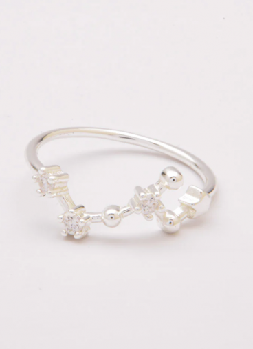 Srebrni prsten sa kamenčićima, ART494 - TAURUS, srebrna boja