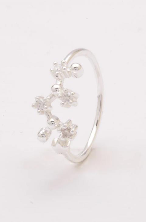 Srebrni prsten sa kamenčićima, ART499 - STRIJELAC, srebrna boja