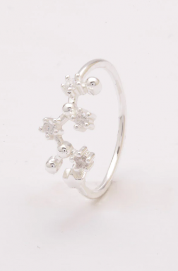 Srebrni prsten sa kamenčićima, ART499 - STRIJELAC, srebrna boja