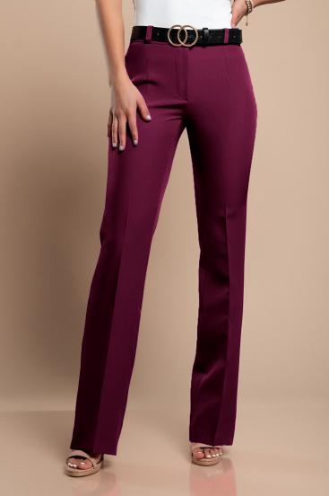 Elegantne duge hlače ravnog kroja, boja vina