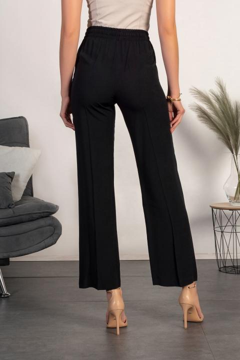 Elegantne hlače s ravnog kroja Amarga, crne