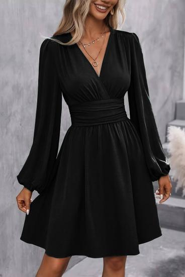 Midi haljina s elastičnim strukom, crna