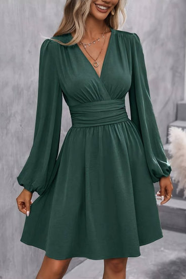 Midi haljina s elastičnim strukom, zelena
