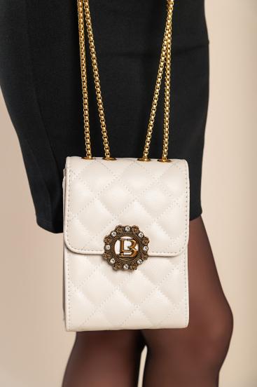 Elegantna mala torbica sa prošivenim detaljem, bijela