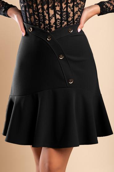 Mini suknja s ukrasnim gumbima, crna