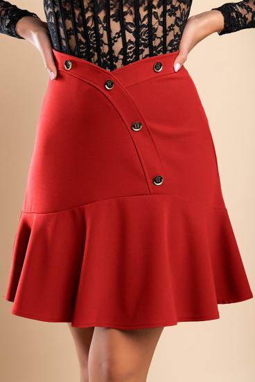 Mini suknja s ukrasnim gumbima, crvena