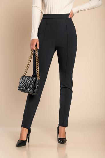 Elegantne hlače s rastezljivim strukom, crne