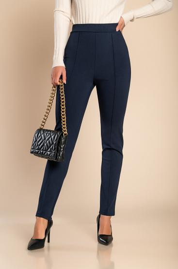 Elegantne hlače s rastezljivim strukom, tamnoplave